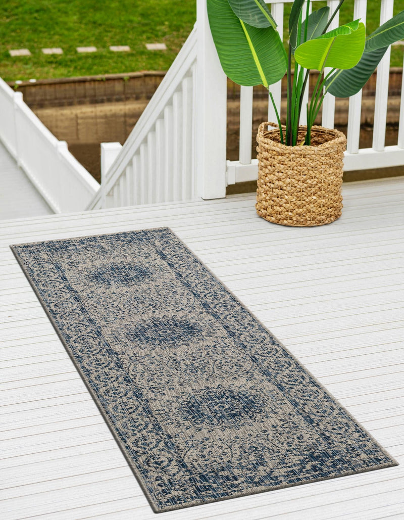 Patio Heritage Collection Area Rug -  Lafayette (Blue) Runner Blue  lifestyle 32