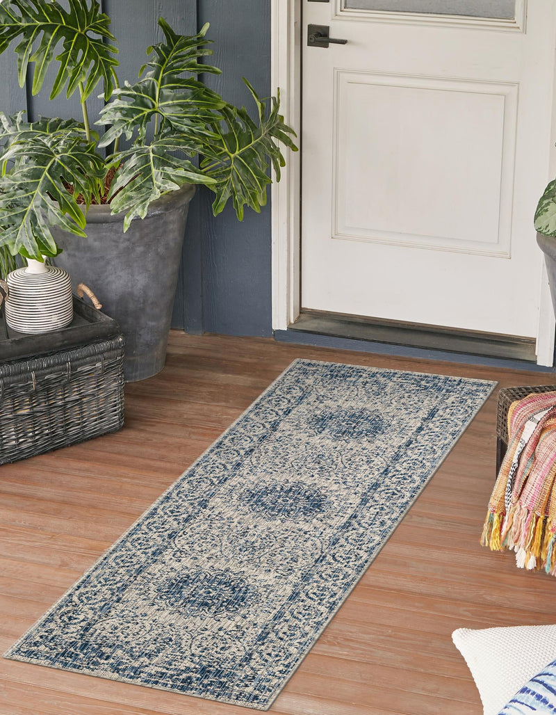 Patio Heritage Collection Area Rug -  Lafayette (Blue) Runner Blue  lifestyle 38