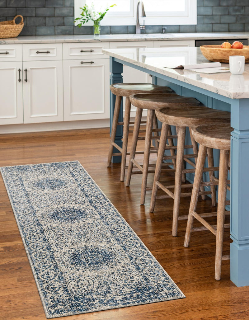 Patio Heritage Collection Area Rug -  Lafayette (Blue) Runner Blue  lifestyle 41