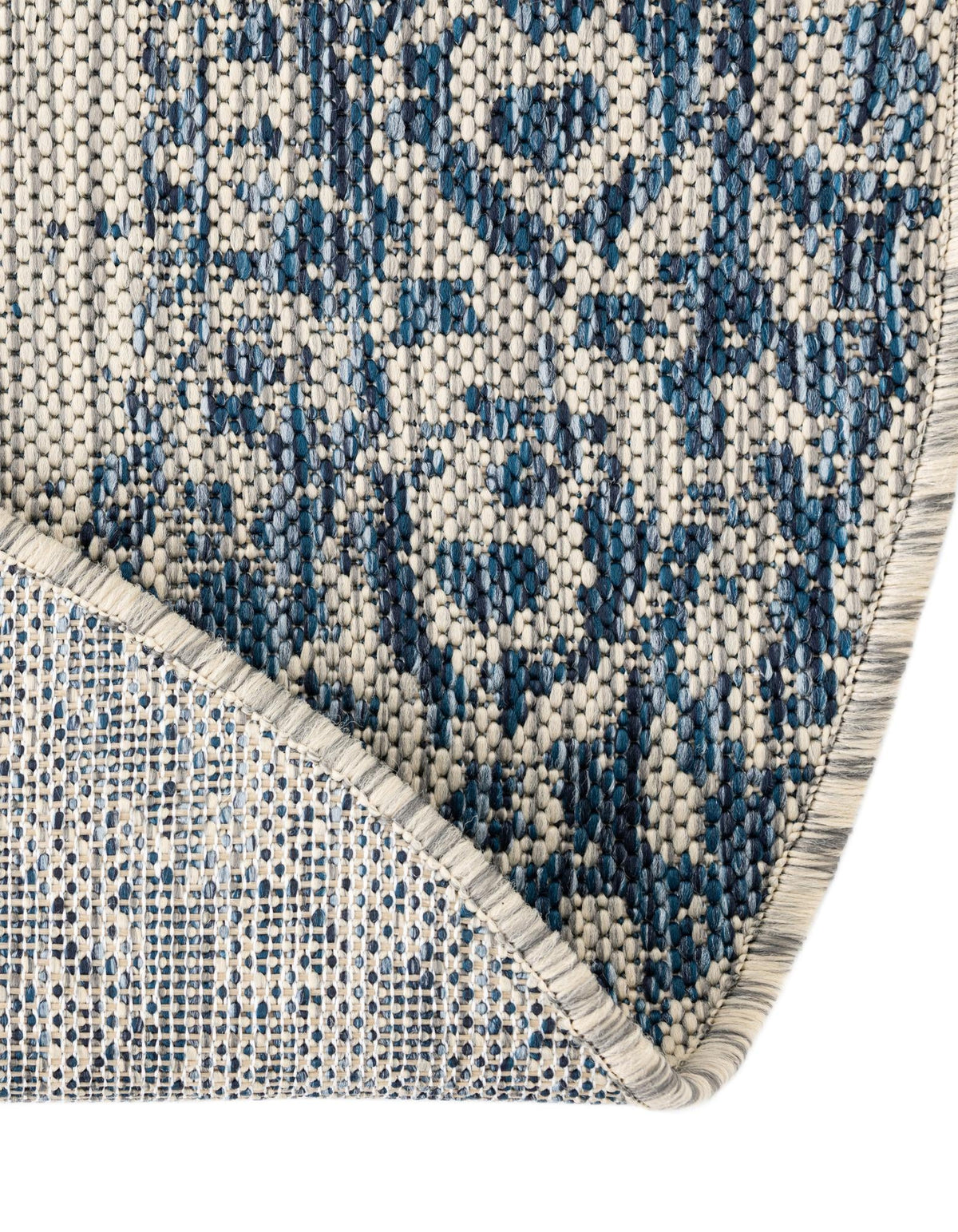 Patio Heritage Collection Area Rug -  Lafayette (Blue) Round Blue  lifestyle 47