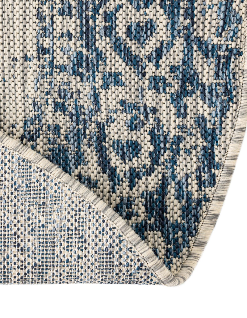 Patio Heritage Collection Area Rug -  Lafayette (Blue) Round Blue  lifestyle 47