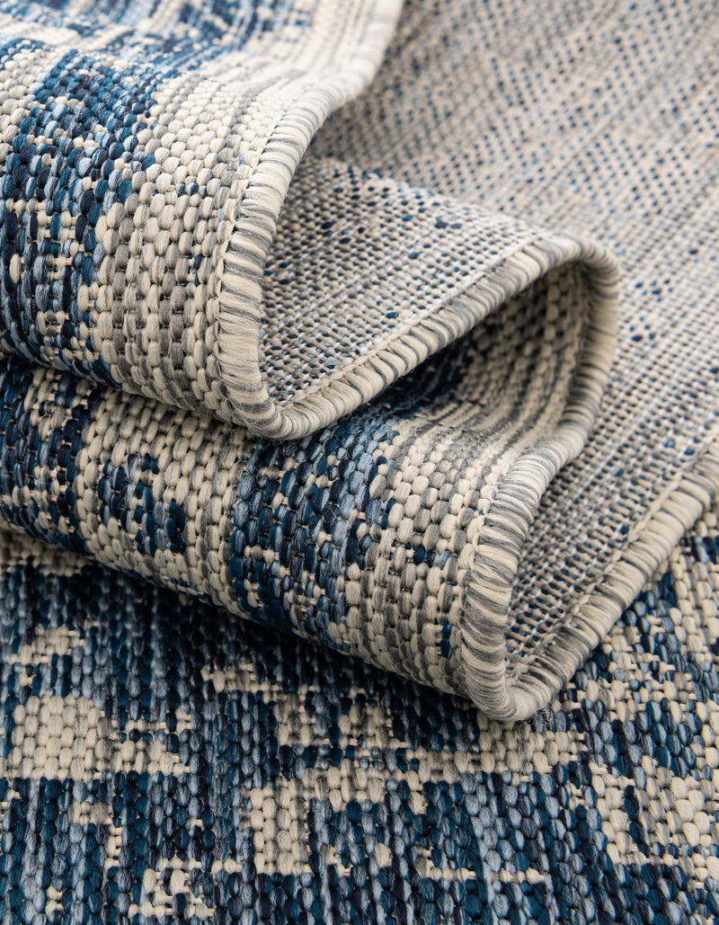 Patio Heritage Collection Area Rug -  Lafayette (Blue) Round Blue  lifestyle 52