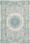 Patio Heritage Collection Area Rug -  Lafayette (Aqua) Rectangle Aqua  lifestyle 2