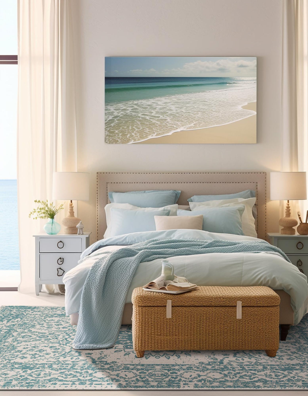 Patio Heritage Collection Area Rug -  Lafayette (Aqua) Rectangle Aqua  lifestyle 6