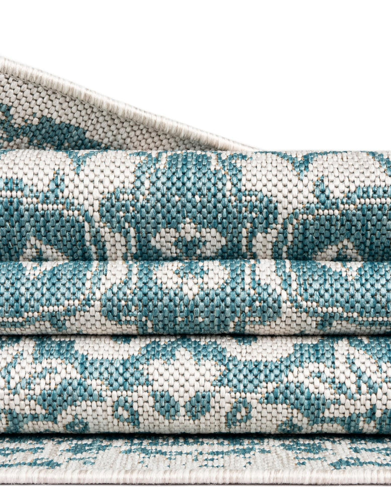 Patio Heritage Collection Area Rug -  Lafayette (Aqua) Rectangle Aqua  lifestyle 36