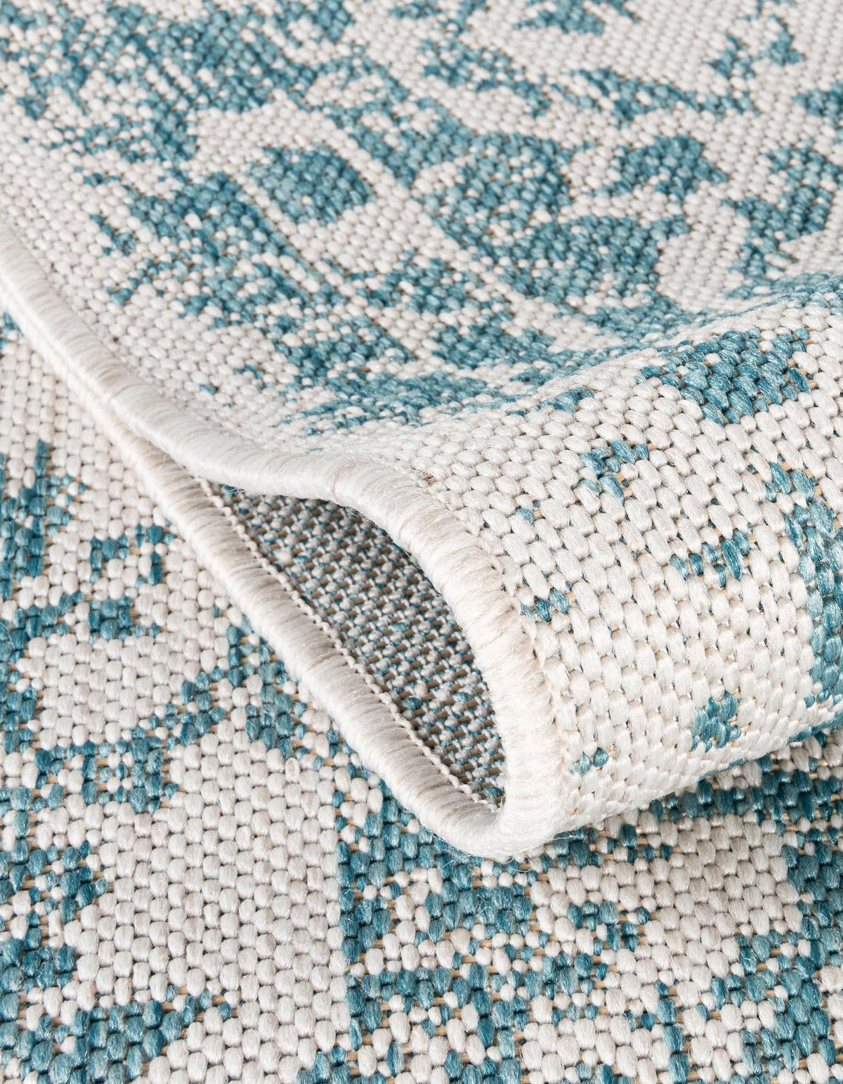 Patio Heritage Collection Area Rug -  Lafayette (Aqua) Round Aqua  lifestyle 43