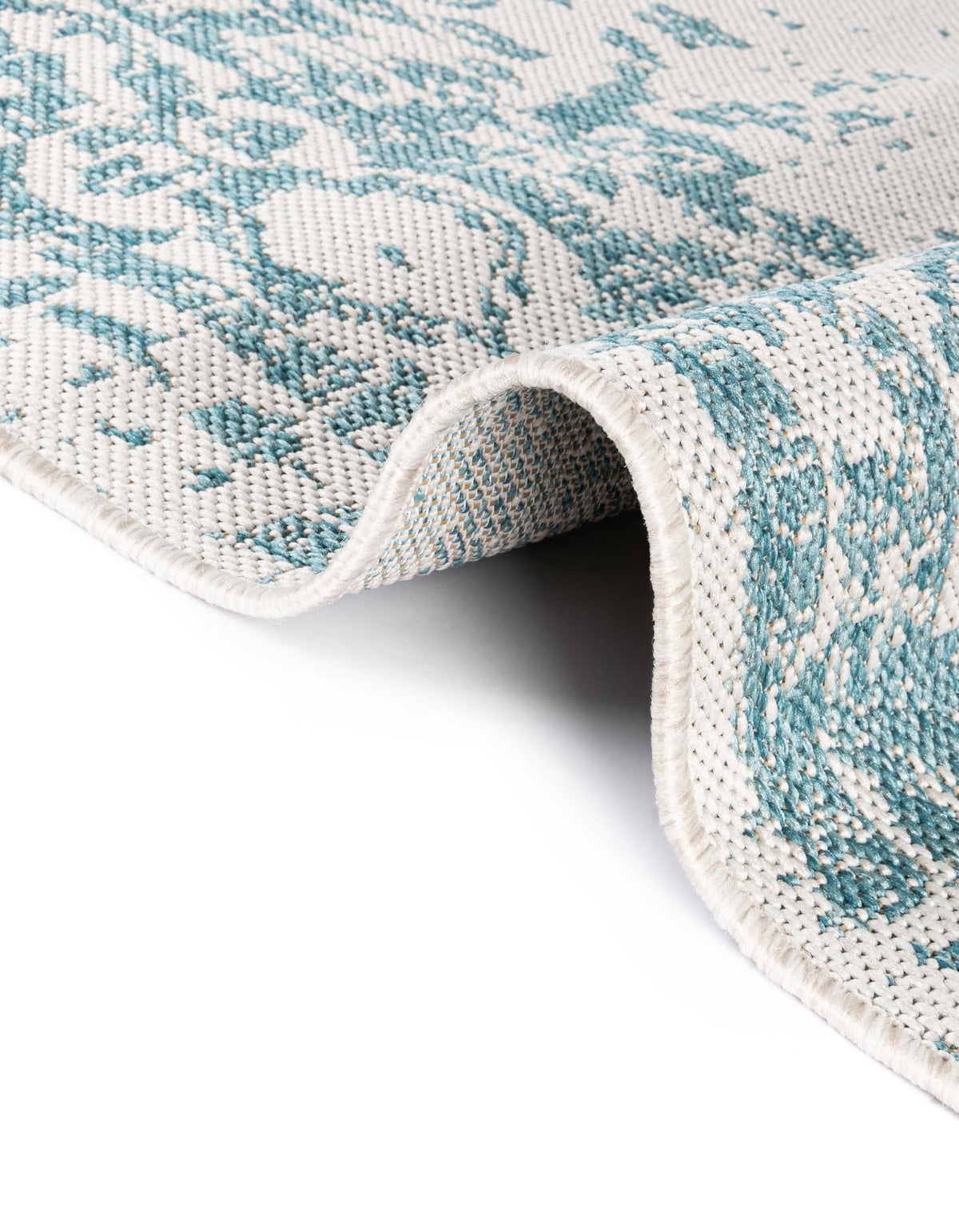 Patio Heritage Collection Area Rug -  Lafayette (Aqua) Round Aqua  lifestyle 49