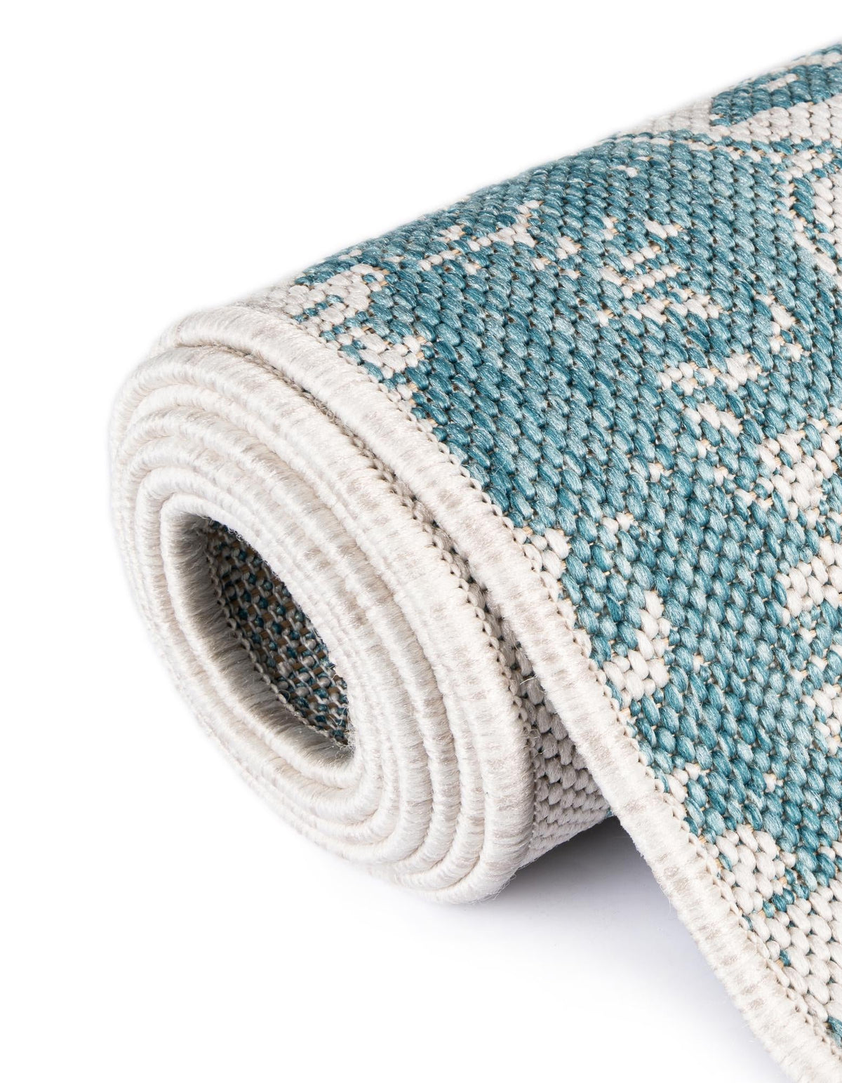 Patio Heritage Collection Area Rug -  Lafayette (Aqua) Round Aqua  lifestyle 51