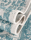 Patio Heritage Collection Area Rug -  Lafayette (Aqua) Round Aqua  lifestyle 52