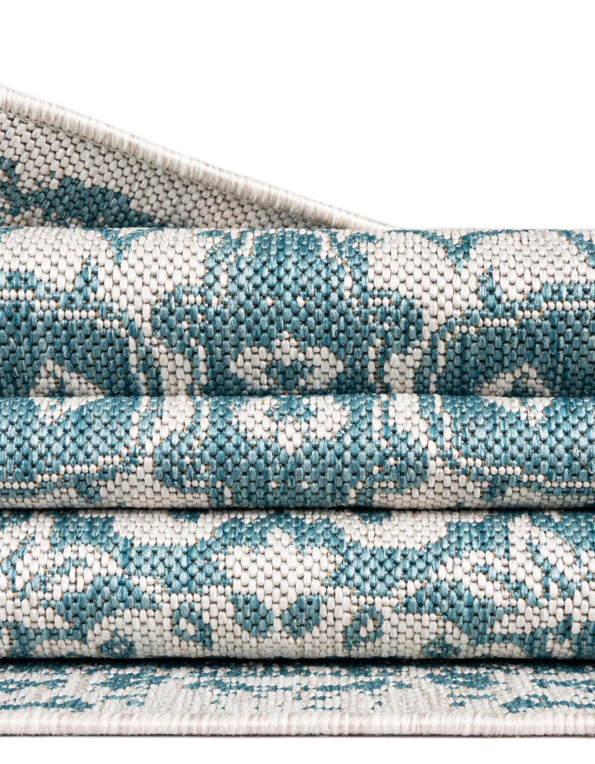 Patio Heritage Collection Area Rug -  Lafayette (Aqua) Round Aqua  lifestyle 53