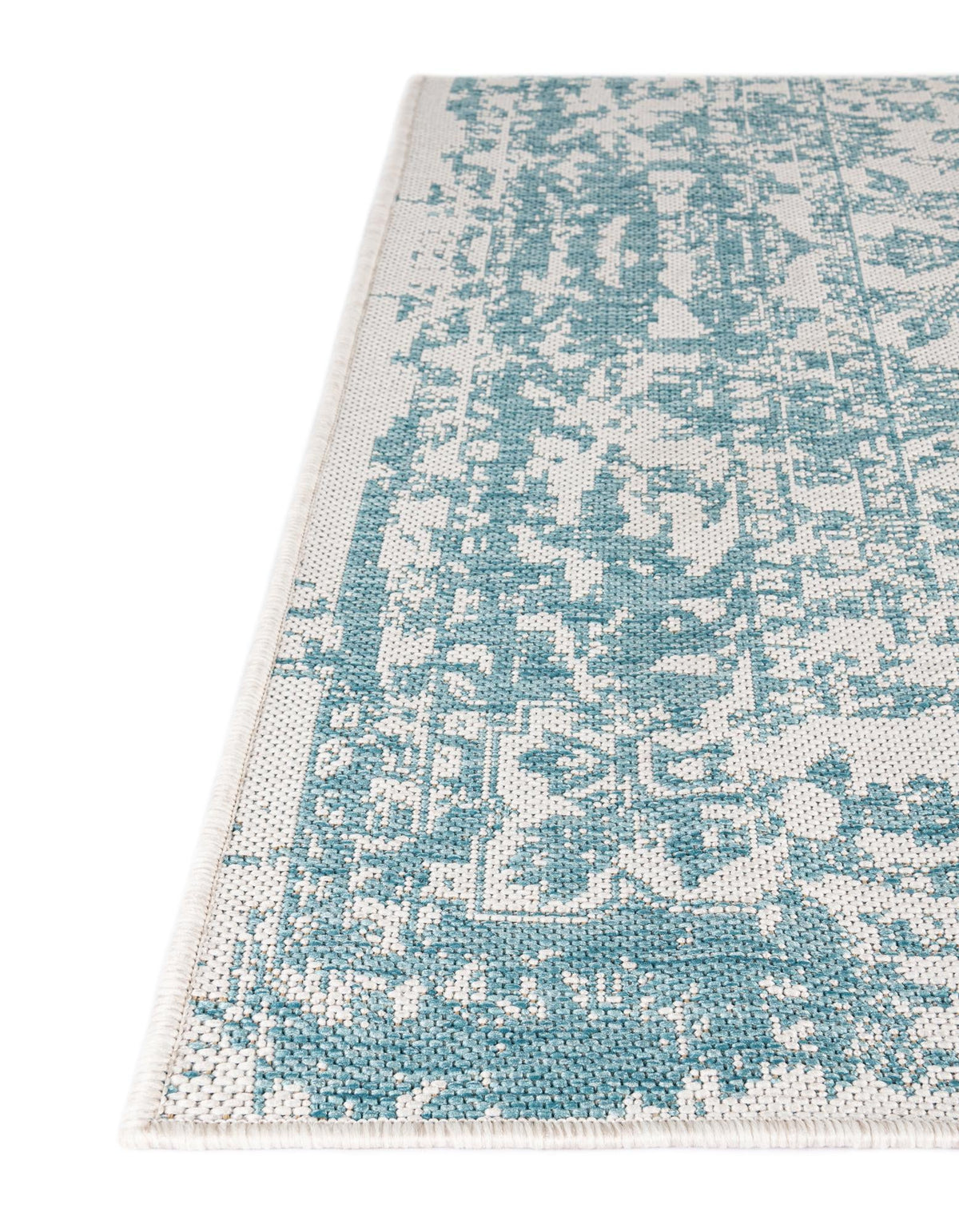 Patio Heritage Collection Area Rug -  Lafayette (Aqua) Square Aqua  lifestyle 45
