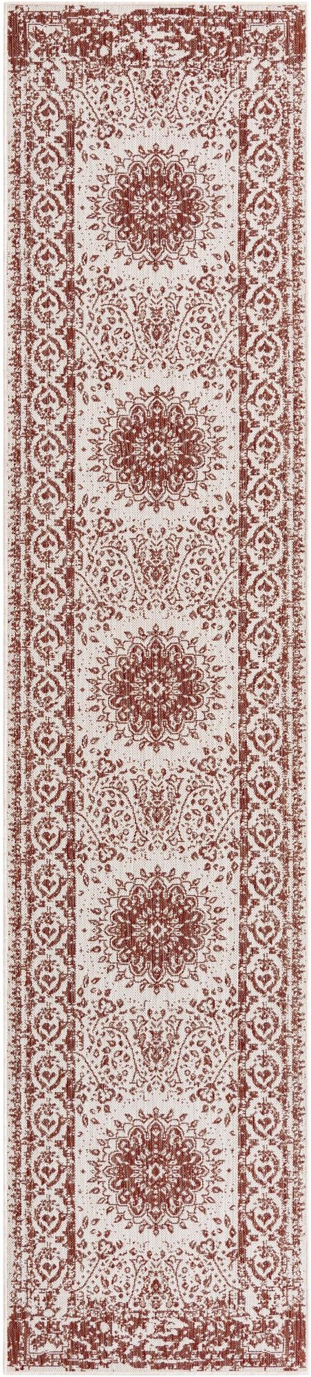 Patio Heritage Collection Area Rug -  Lafayette (Rust Red) Runner Rust Red  lifestyle 49