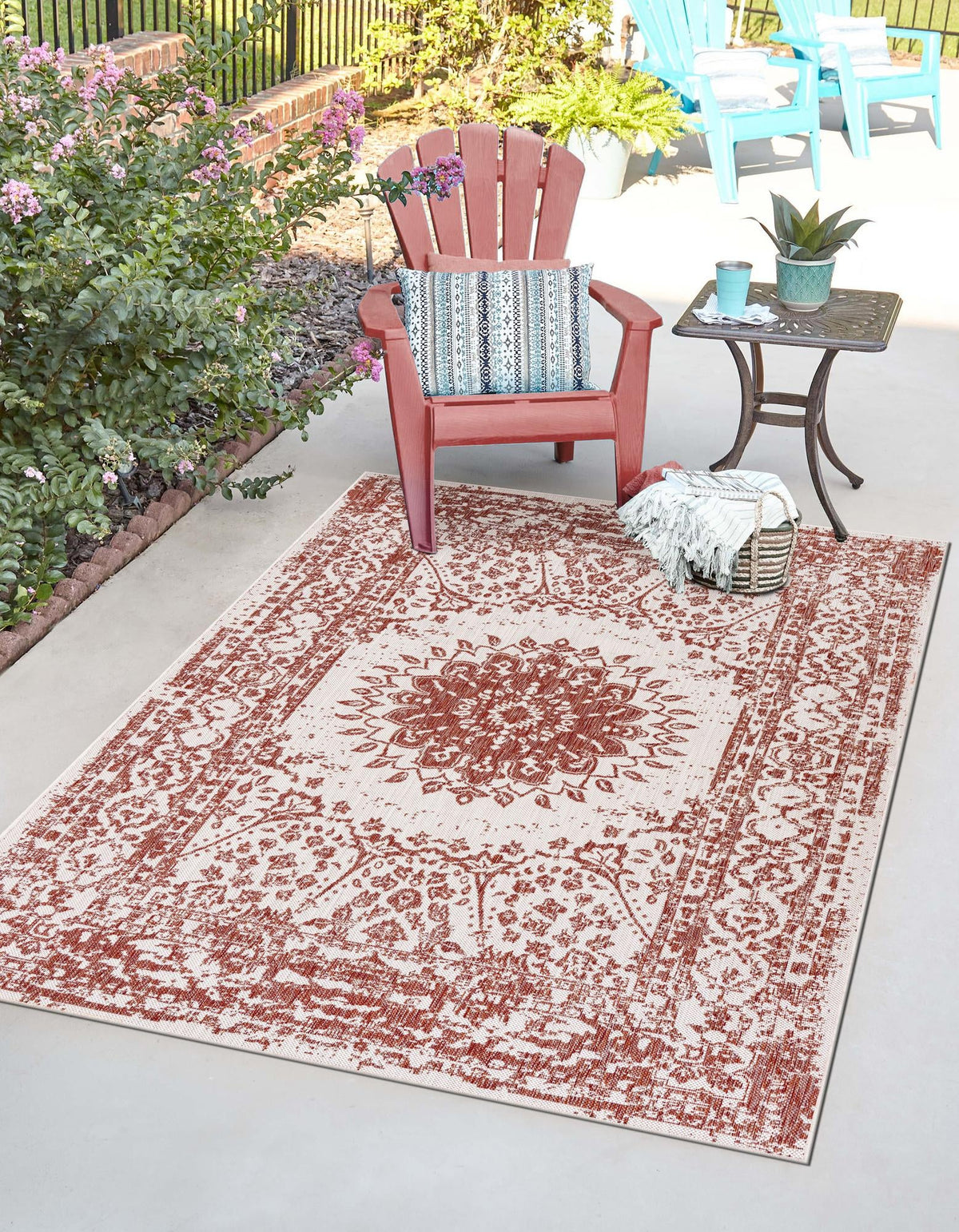 Patio Heritage Collection Area Rug -  Lafayette (Rust Red) Rectangle Rust Red Main