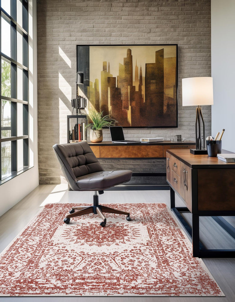 Patio Heritage Collection Area Rug -  Lafayette (Rust Red) Rectangle Rust Red  lifestyle 8