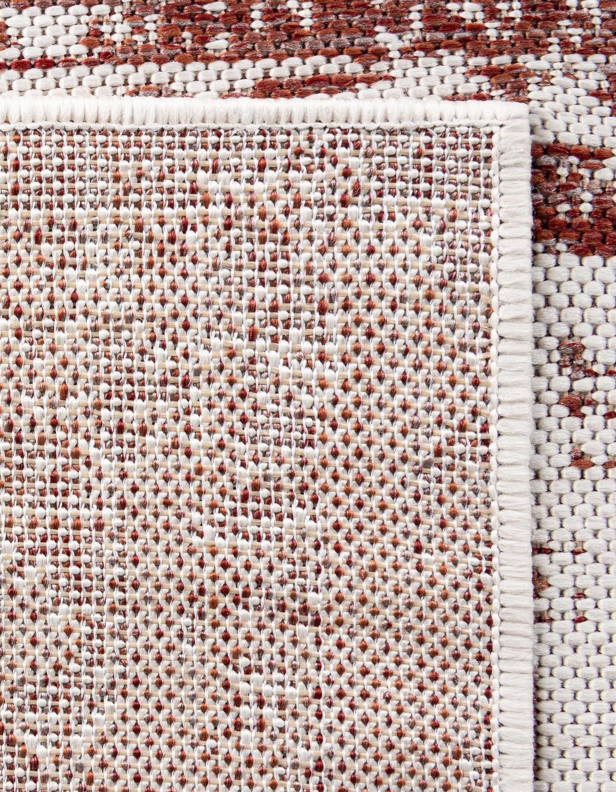 Patio Heritage Collection Area Rug -  Lafayette (Rust Red) Square Rust Red  lifestyle 89