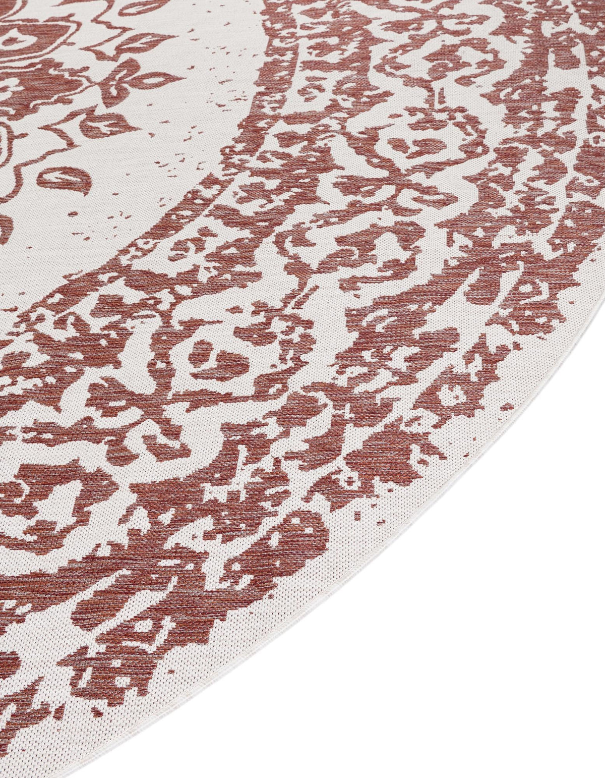 Patio Heritage Collection Area Rug -  Lafayette (Rust Red) Round Rust Red  lifestyle 44
