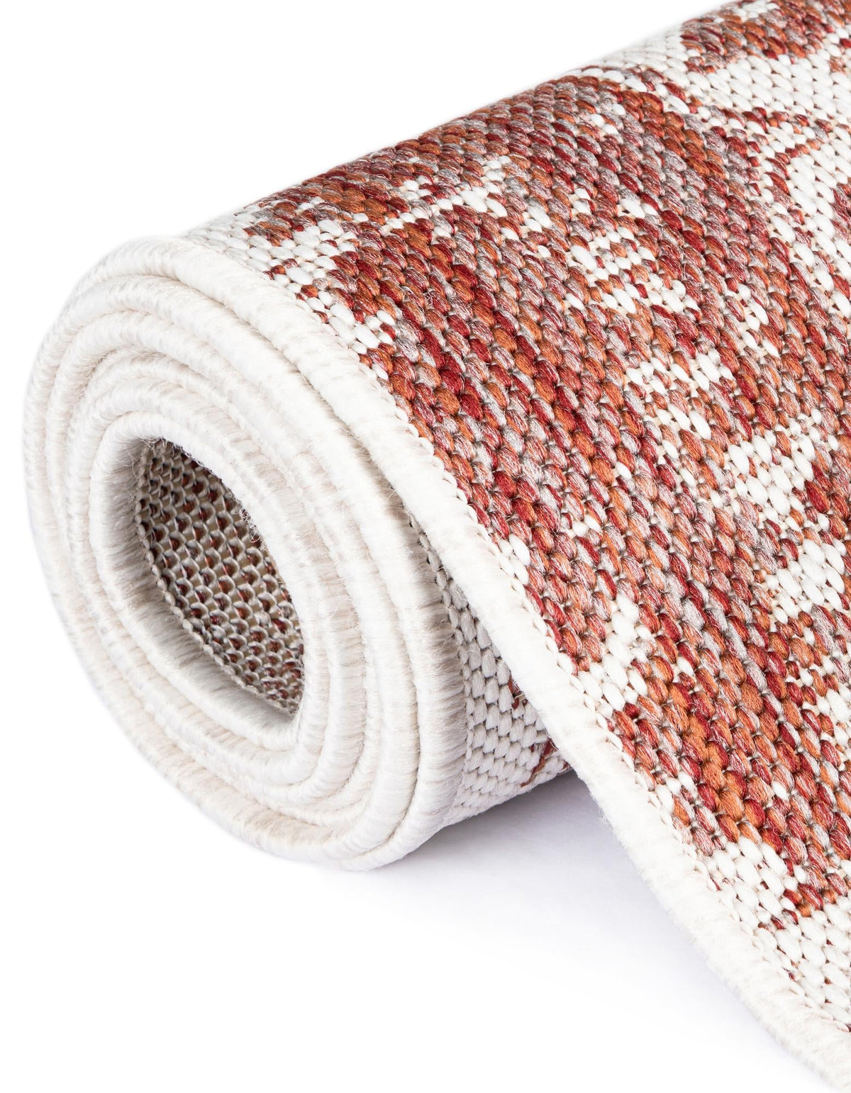 Patio Heritage Collection Area Rug -  Lafayette (Rust Red) Round Rust Red  lifestyle 51