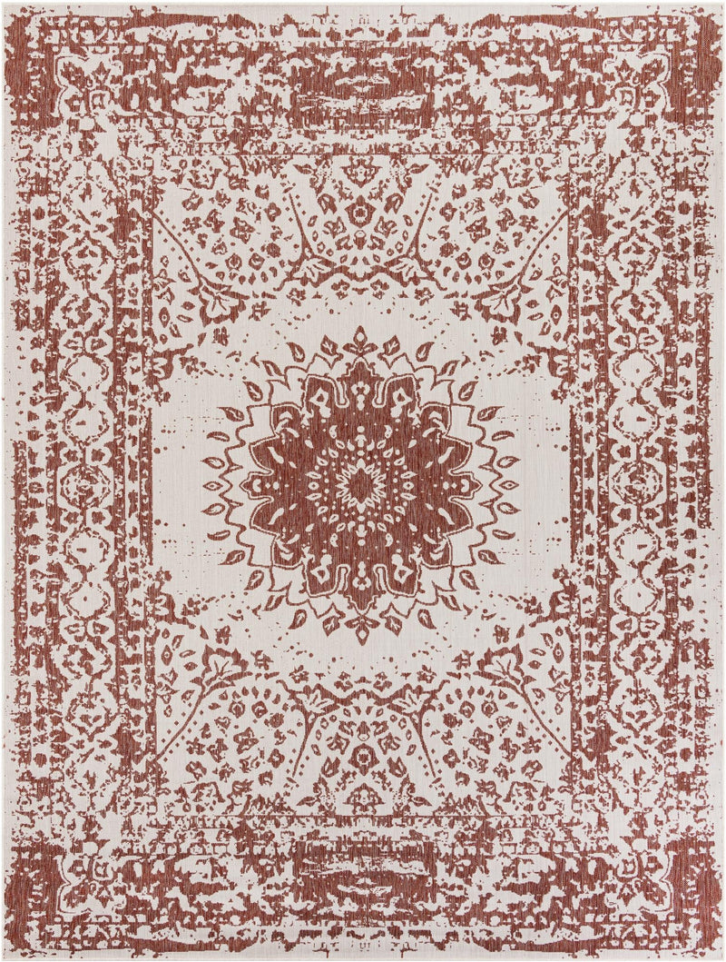 Patio Heritage Collection Area Rug -  Lafayette (Rust Red) Rectangle Rust Red  lifestyle 2