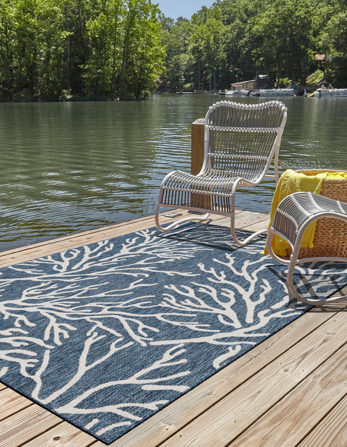 Seaside Haven Rugs Collection Area Rug -  Pebblestone Rectangle Blue  lifestyle 8