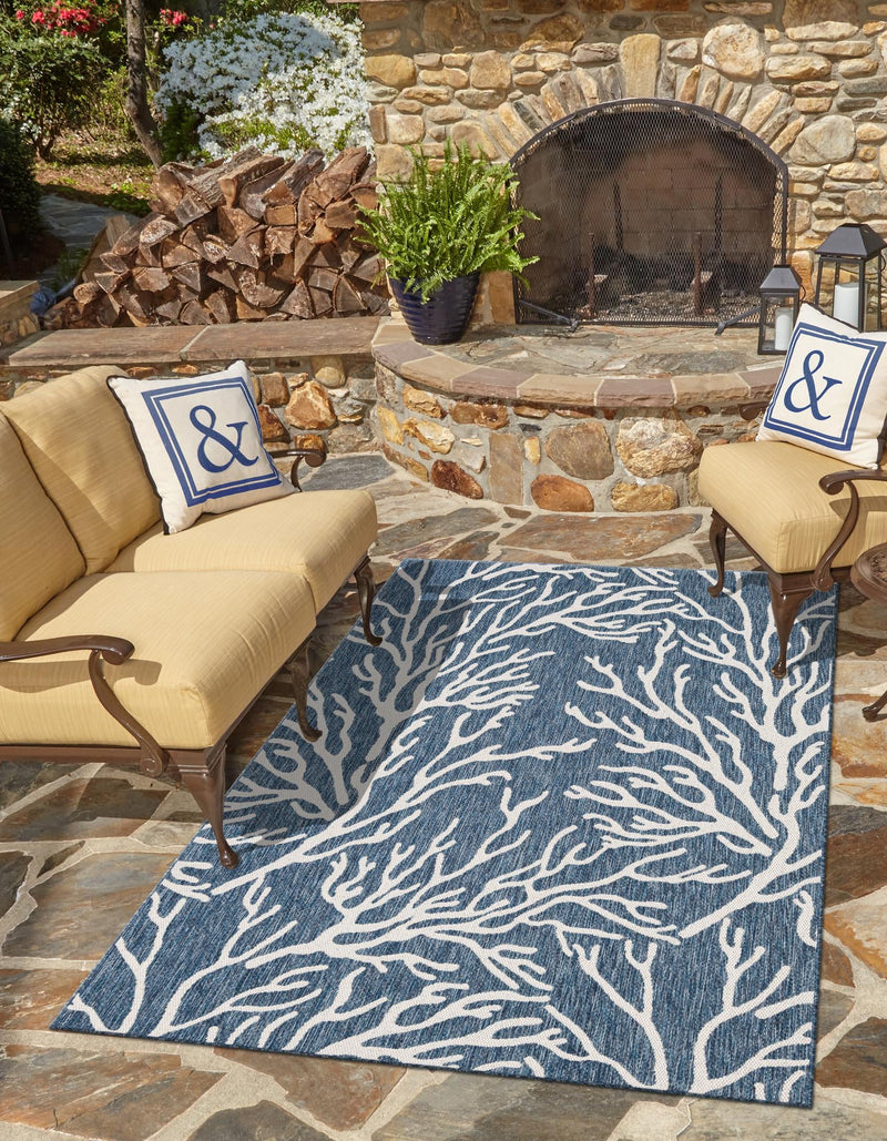 Seaside Haven Rugs Collection Area Rug -  Pebblestone Rectangle Blue  lifestyle 32