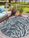 Seaside Haven Rugs Collection Area Rug -  Pebblestone Round Blue  lifestyle 0