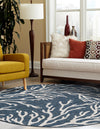 Seaside Haven Rugs Collection Area Rug -  Pebblestone Round Blue  lifestyle 2