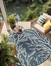 Seaside Haven Rugs Collection Area Rug -  Pebblestone Round Blue  lifestyle 3