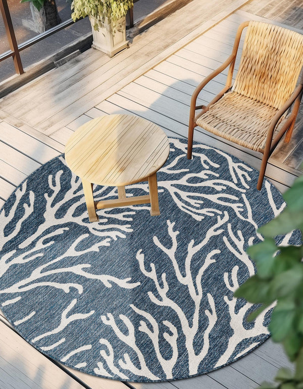 Seaside Haven Rugs Collection Area Rug -  Pebblestone Round Blue  lifestyle 5