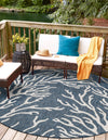Seaside Haven Rugs Collection Area Rug -  Pebblestone Round Blue  lifestyle 7