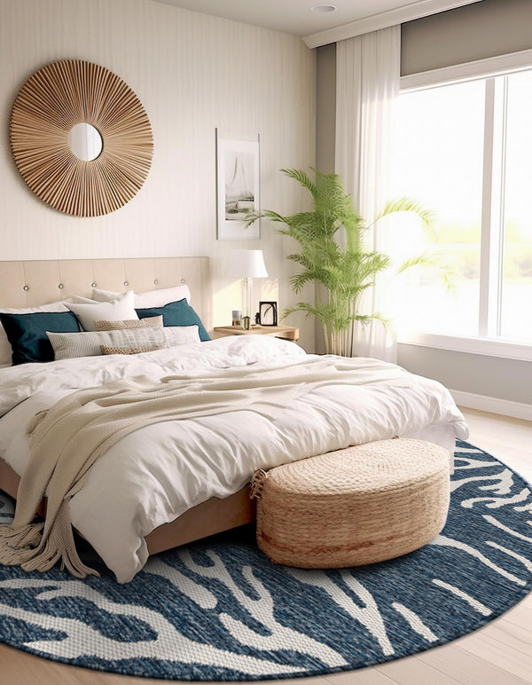 Seaside Haven Rugs Collection Area Rug -  Pebblestone Round Blue  lifestyle 8