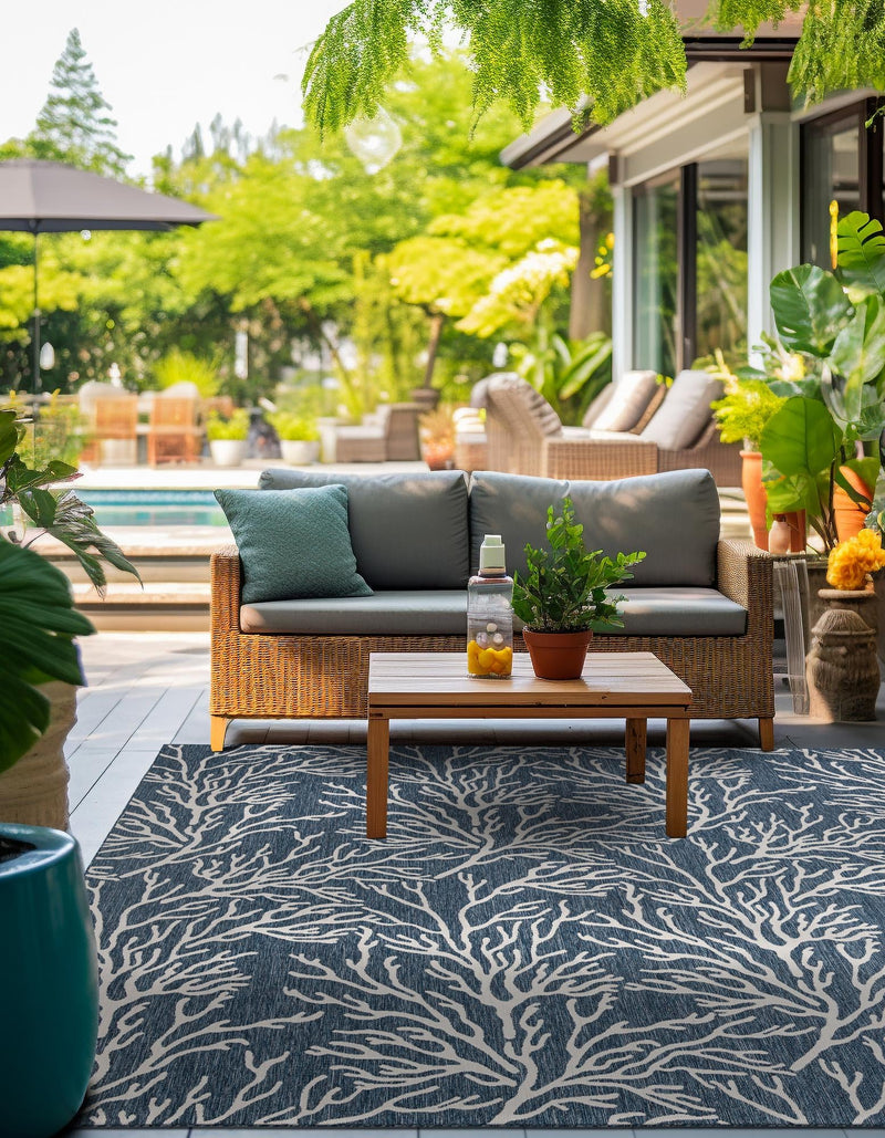 Seaside Haven Rugs Collection Area Rug -  Pebblestone Square Blue  lifestyle 75