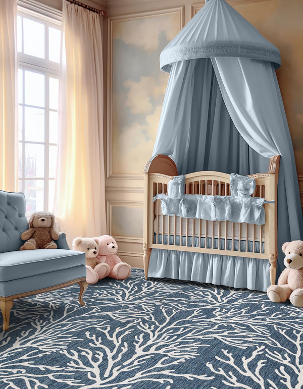 Seaside Haven Rugs Collection Area Rug -  Pebblestone Square Blue  lifestyle 87
