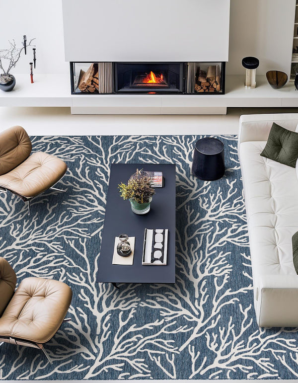 Seaside Haven Rugs Collection Area Rug -  Pebblestone Square Blue  lifestyle 159