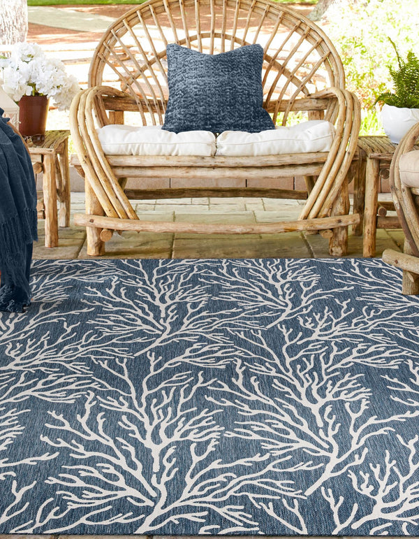 Seaside Haven Rugs Collection Area Rug -  Pebblestone Square Blue  lifestyle 171
