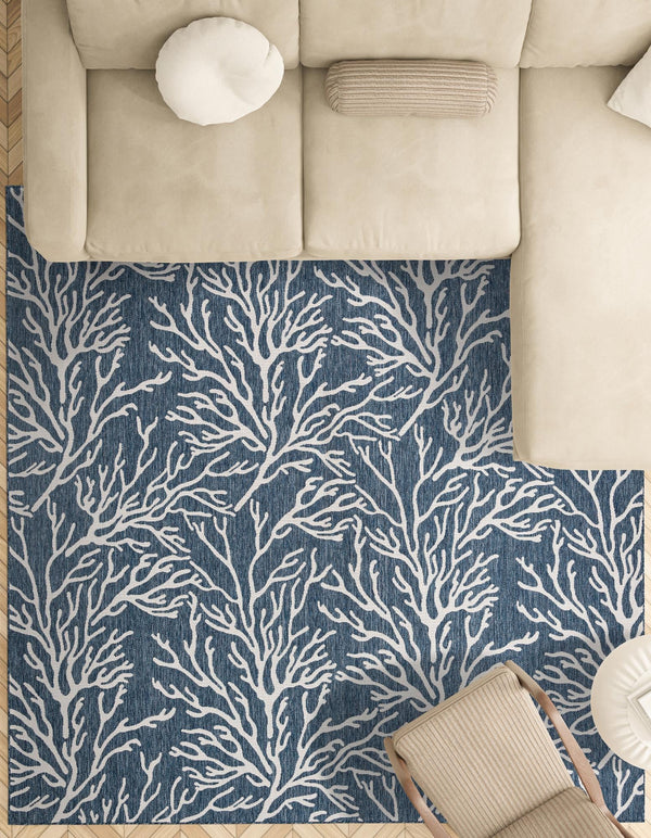 Seaside Haven Rugs Collection Area Rug -  Pebblestone Square Blue  lifestyle 183