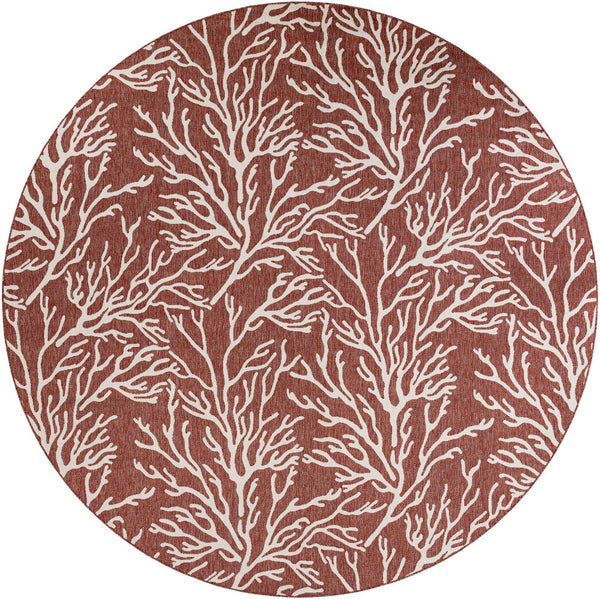 Seaside Haven Rugs Collection Area Rug -  Pebblestone Round Rust Red Main