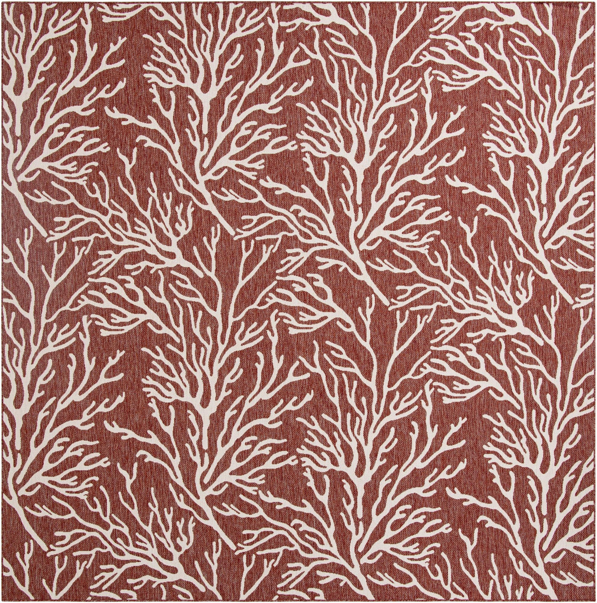 Seaside Haven Rugs Collection Area Rug -  Pebblestone Square Rust Red Main