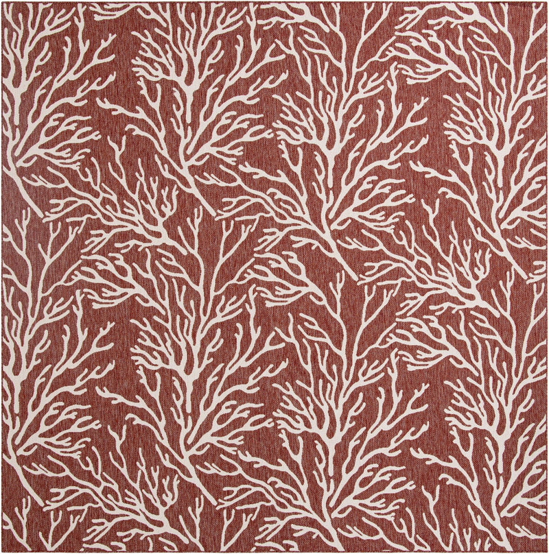 Seaside Haven Rugs Collection Area Rug -  Pebblestone Square Rust Red Main