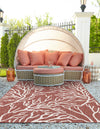 Seaside Haven Rugs Collection Area Rug -  Pebblestone Rectangle Rust Red  lifestyle 5