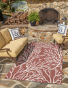 Seaside Haven Rugs Collection Area Rug -  Pebblestone Rectangle Rust Red  lifestyle 7