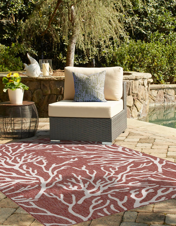 Seaside Haven Rugs Collection Area Rug -  Pebblestone Rectangle Rust Red  lifestyle 8
