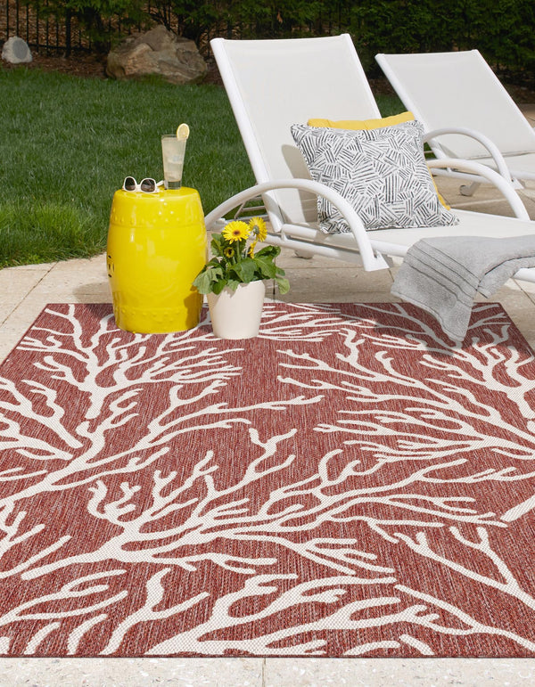 Seaside Haven Rugs Collection Area Rug -  Pebblestone Rectangle Rust Red  lifestyle 10