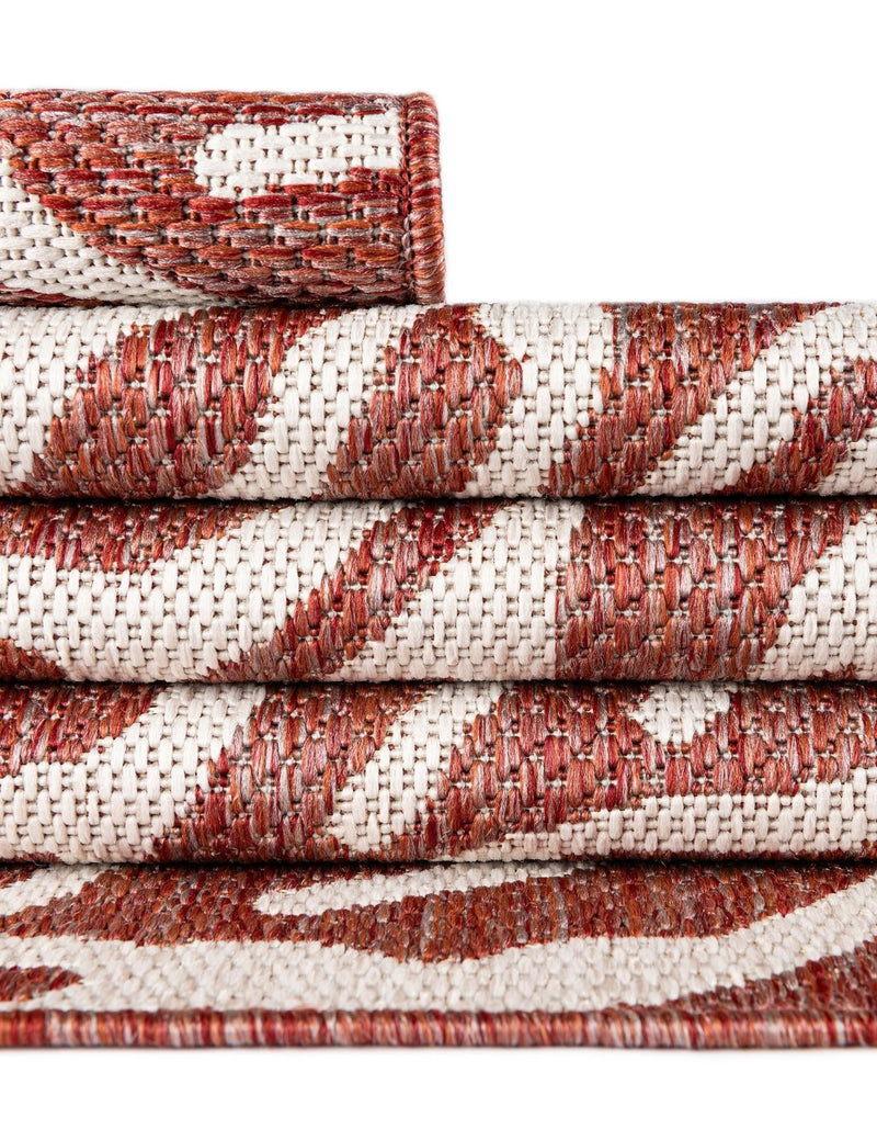 Seaside Haven Rugs Collection Area Rug -  Pebblestone Rectangle Rust Red  lifestyle 24