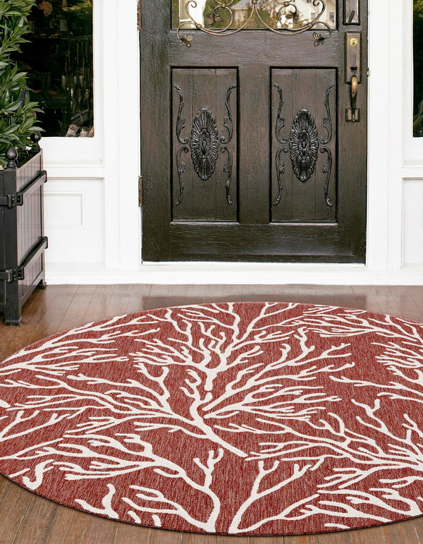 Seaside Haven Rugs Collection Area Rug -  Pebblestone Round Rust Red  lifestyle 4