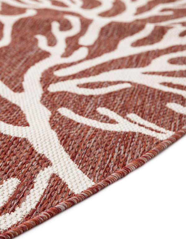 Seaside Haven Rugs Collection Area Rug -  Pebblestone Round Rust Red  lifestyle 13