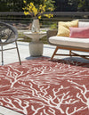 Seaside Haven Rugs Collection Area Rug -  Pebblestone Square Rust Red  lifestyle 0
