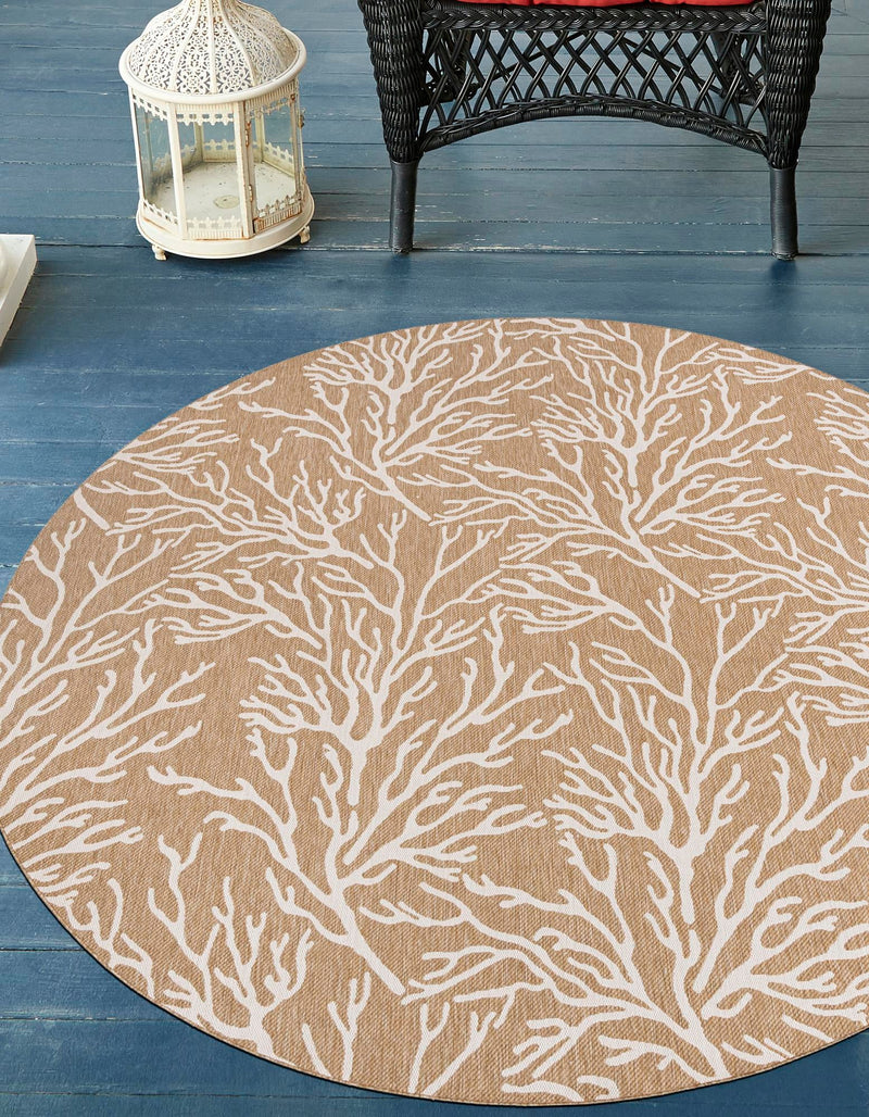 Seaside Haven Rugs Collection Area Rug -  Pebblestone Round Taupe  lifestyle 0