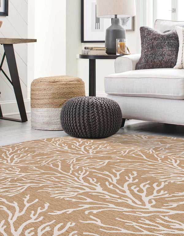 Seaside Haven Rugs Collection Area Rug -  Pebblestone Round Taupe  lifestyle 2