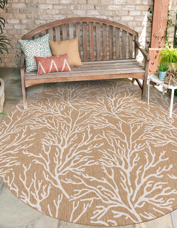 Seaside Haven Rugs Collection Area Rug -  Pebblestone Round Taupe  lifestyle 5