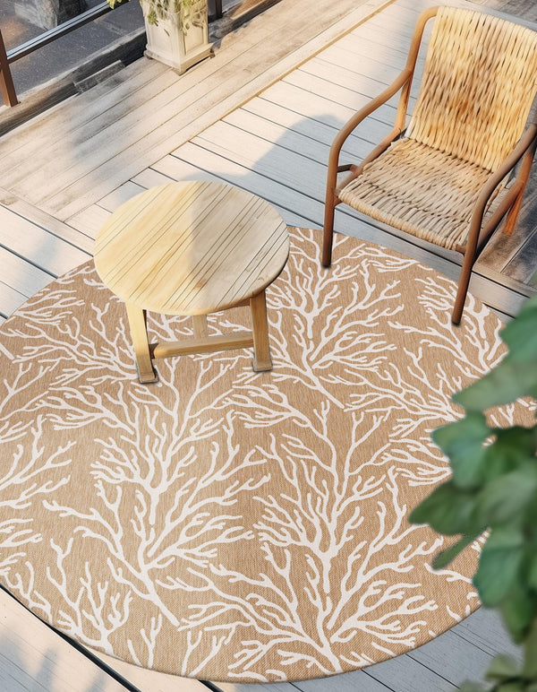 Seaside Haven Rugs Collection Area Rug -  Pebblestone Round Taupe  lifestyle 7